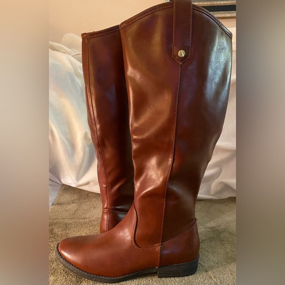 TRUE GRIT LONG WESTERN HEELED RIDING BOOTS - Picture 2 of 8